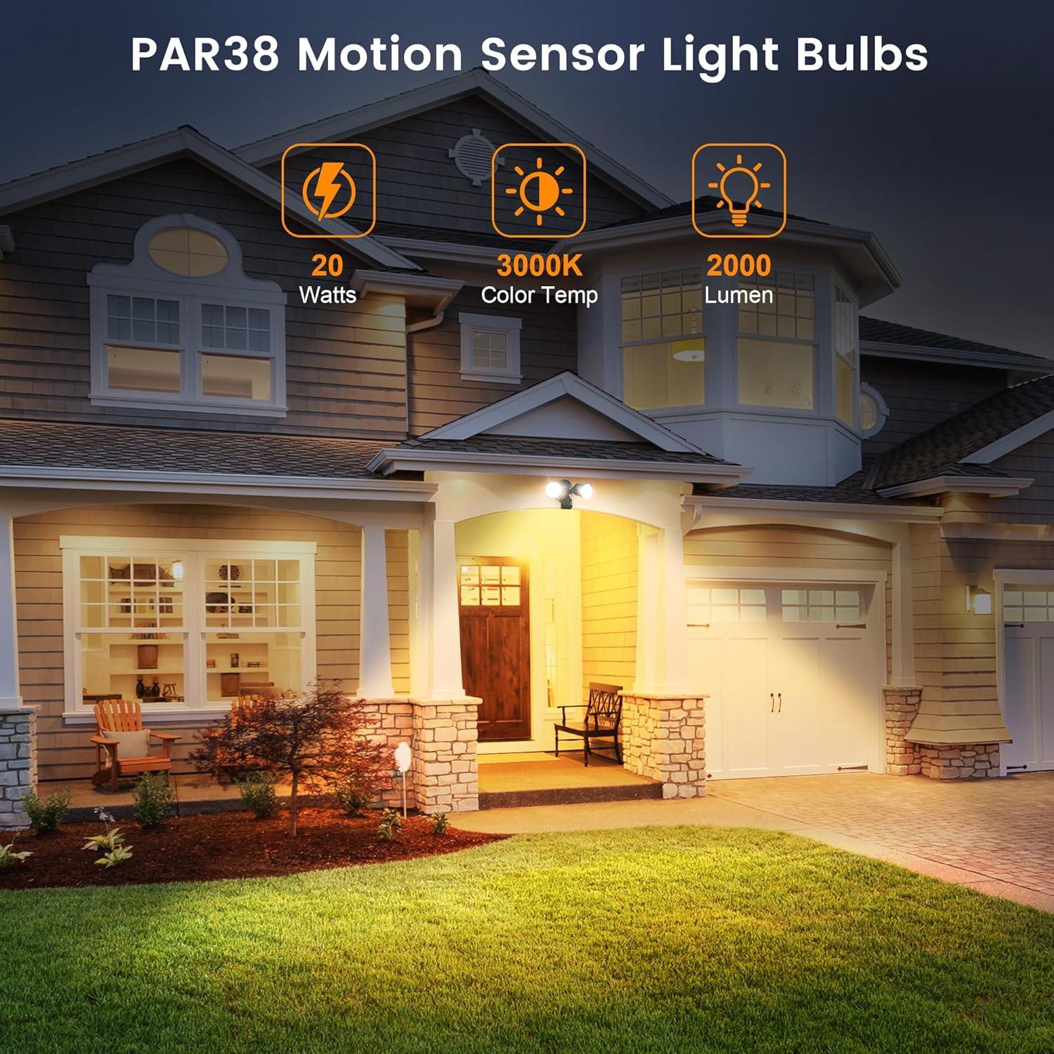 Bombillas LED Torkase PAR38 con Sensor de Movimiento 20W 2000LM
