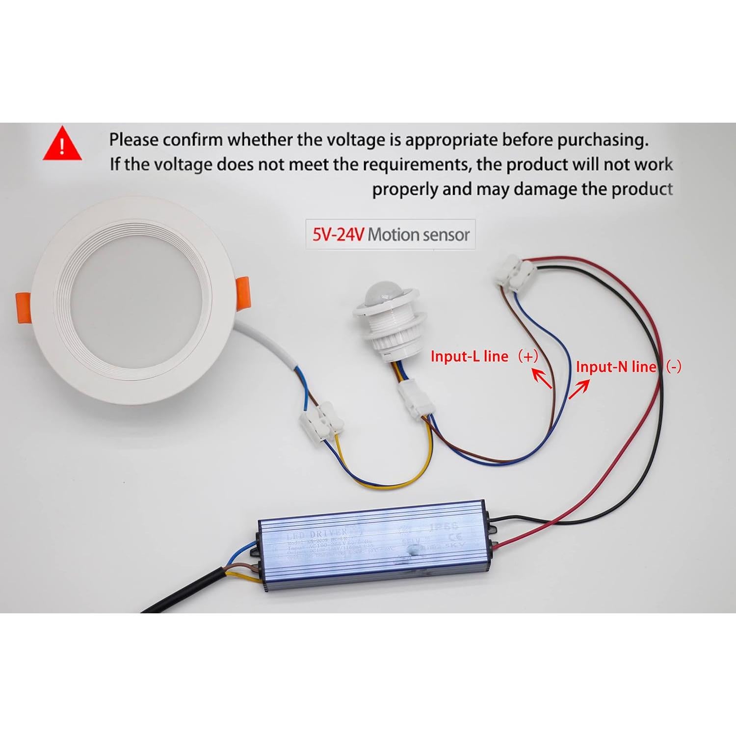 Sensor de Luz QDenglamp con Interruptor PIR 5V-24V