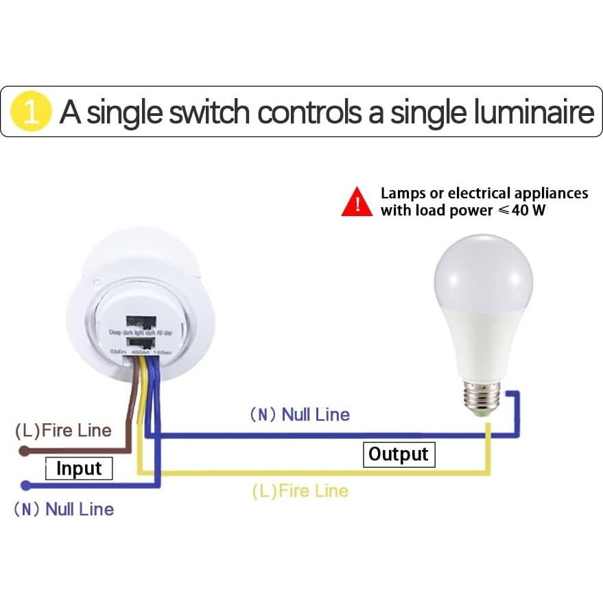 Sensor de Luz QDenglamp con Interruptor PIR 5V-24V