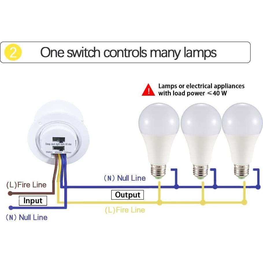 Sensor de Luz QDenglamp con Interruptor PIR 5V-24V