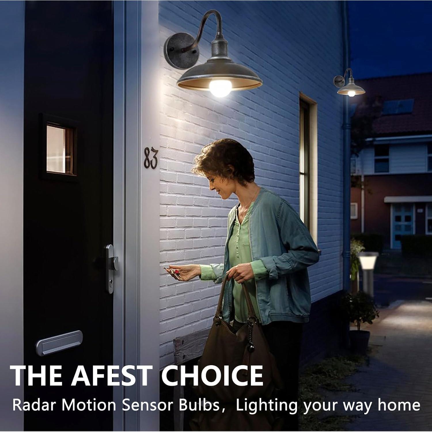 Bombilla LED Ajuns A19 9W con Sensor de Movimiento Radar E26