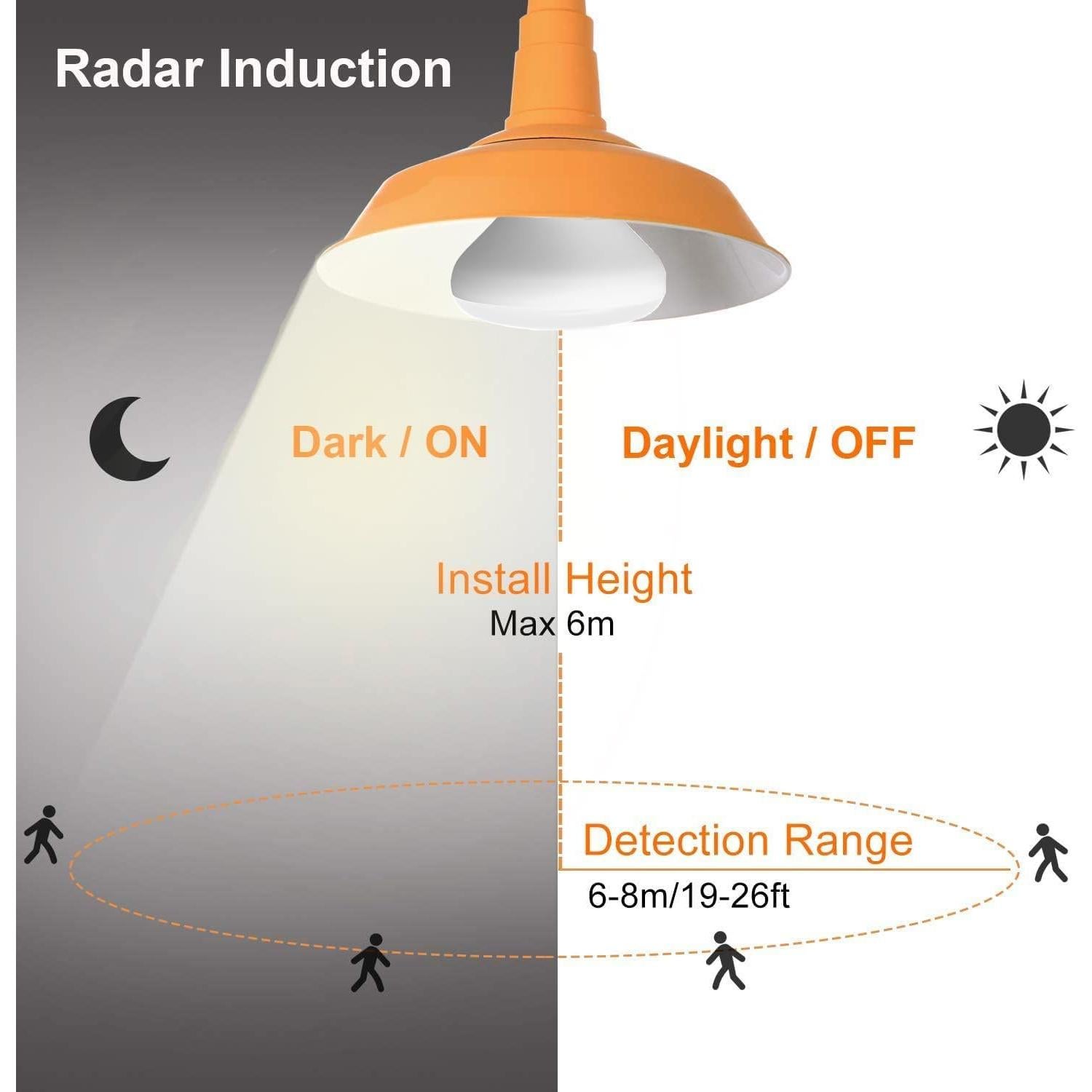 Bombilla LED LUXON 15W con Sensor de Movimiento Radar Dusk to Dawn