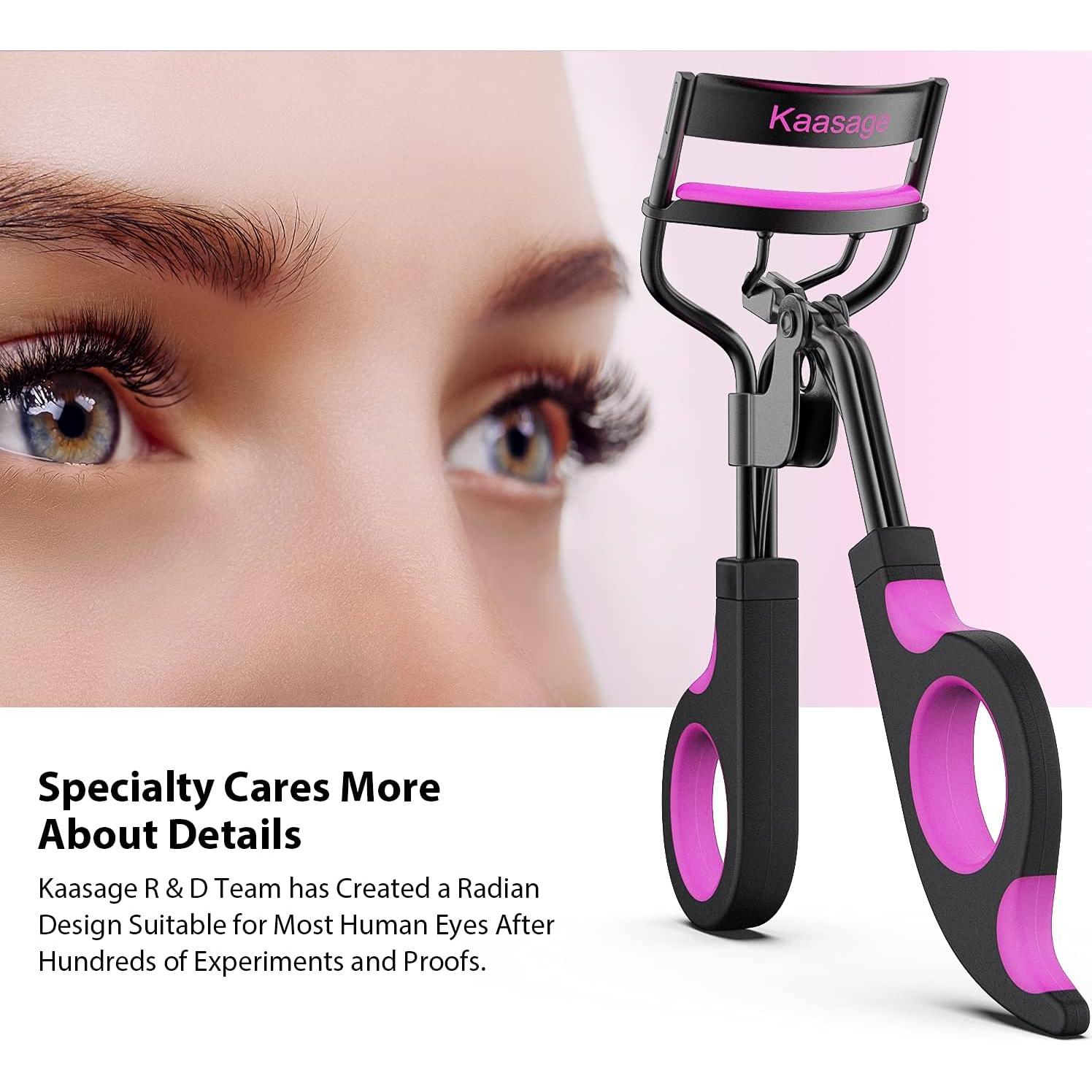 Rizador de Pestañas Kaasage KM02 con 5 Almohadillas Silicona