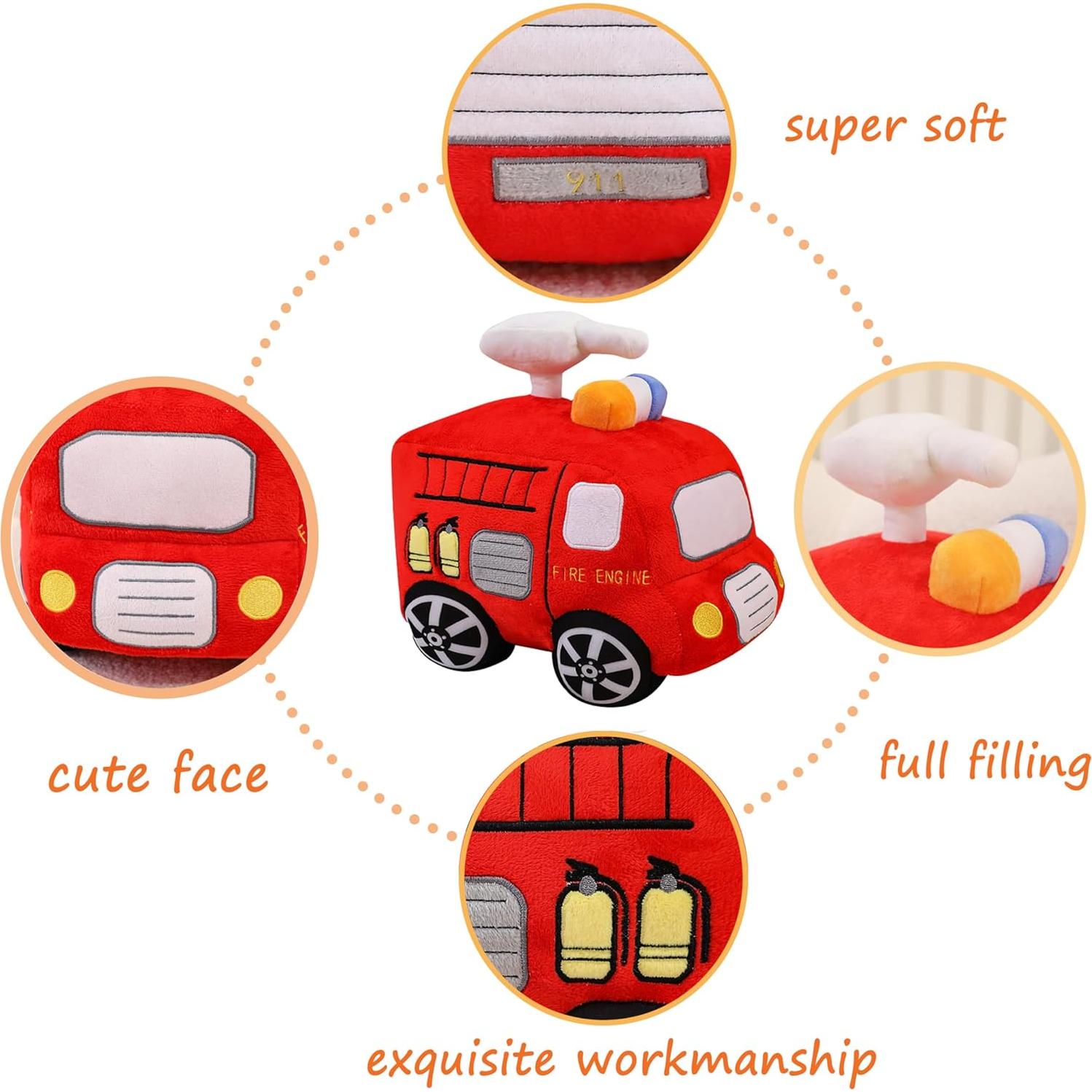 Camión de Bomberos de Peluche YONLIT 25,4 cm Suave y Lindos