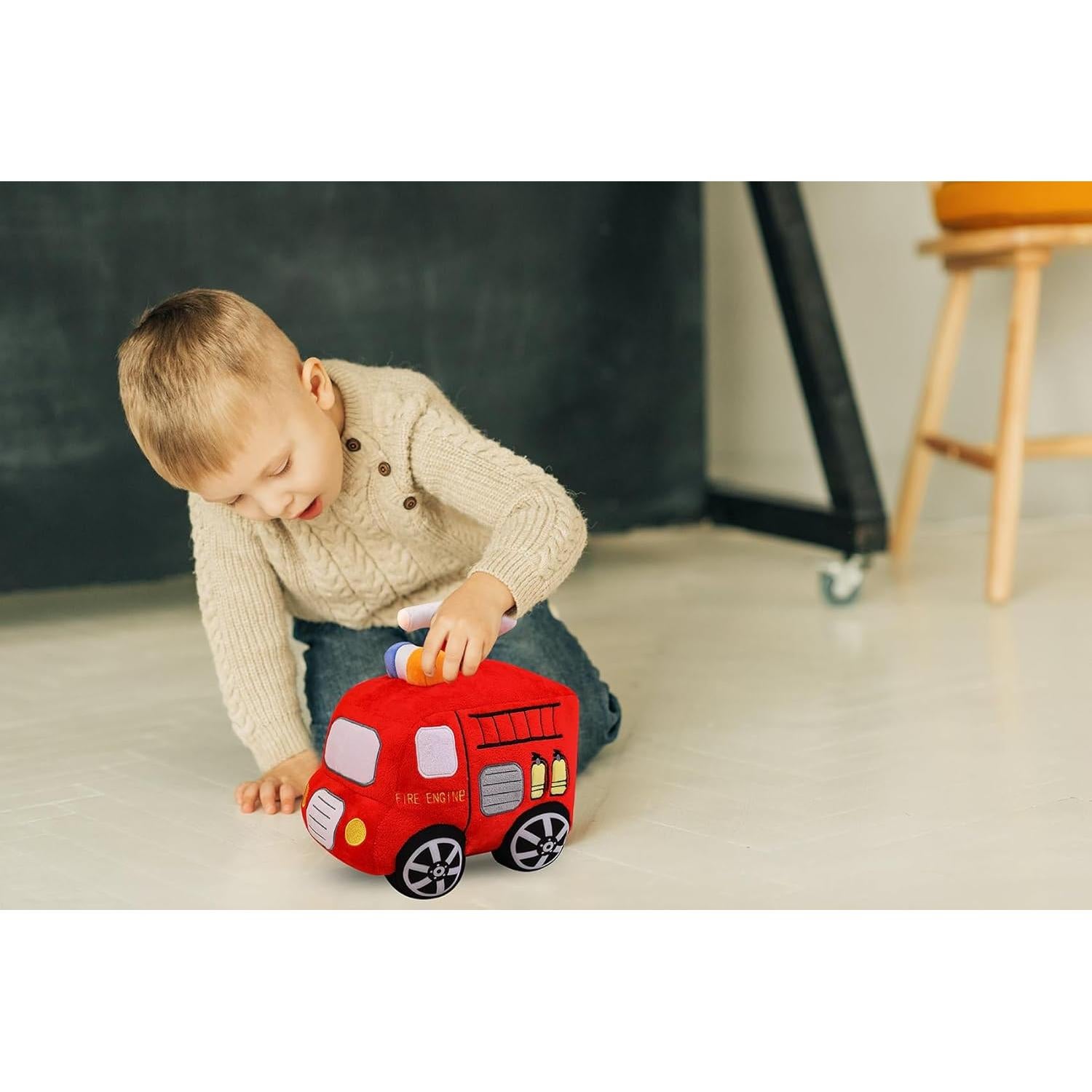 Camión de Bomberos de Peluche YONLIT 25,4 cm Suave y Lindos