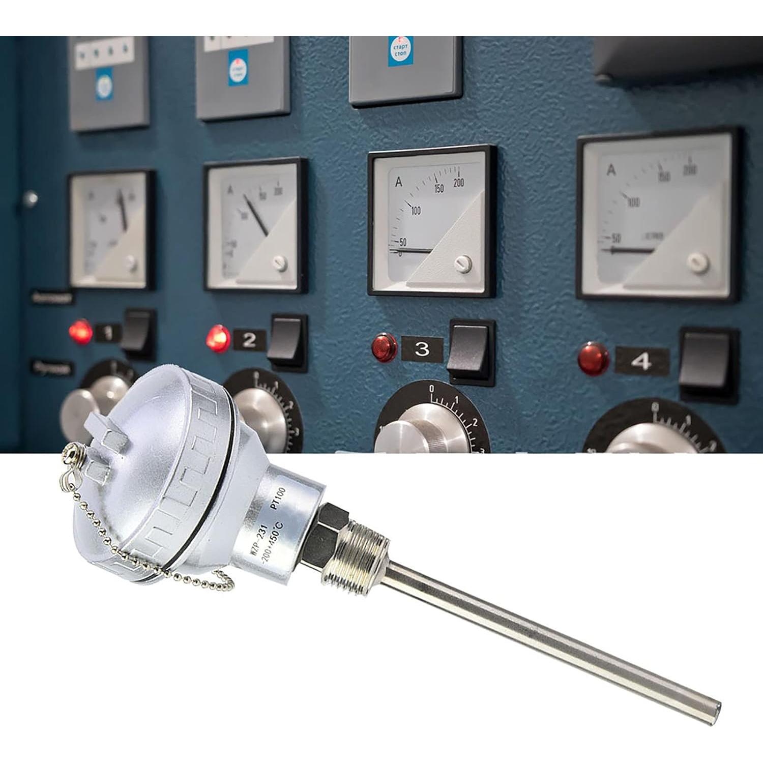 Sonda de Temperatura PT100 Bediffer 100mm NPT 1/2" Industrial