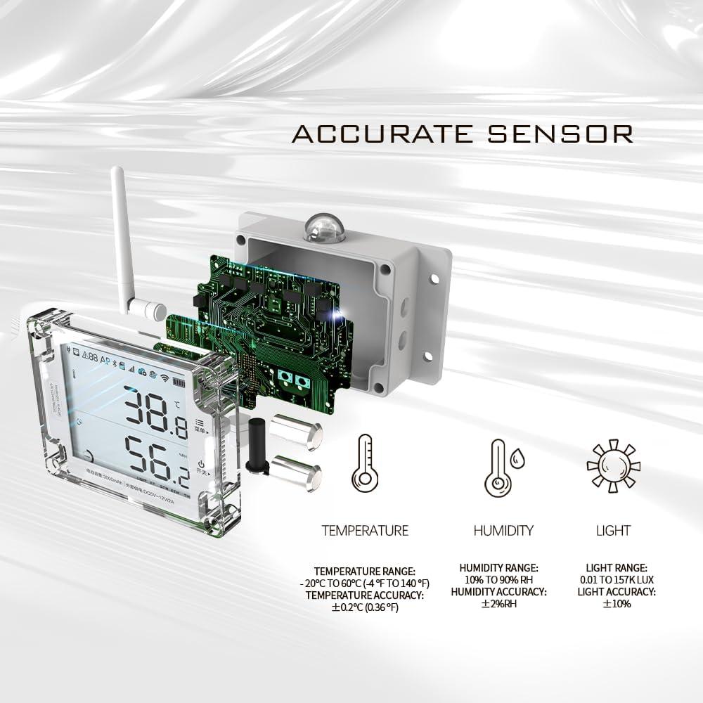 Sensor de Temperatura y Humedad UbiBot GS1-A1RS, WiFi 2.4GHz