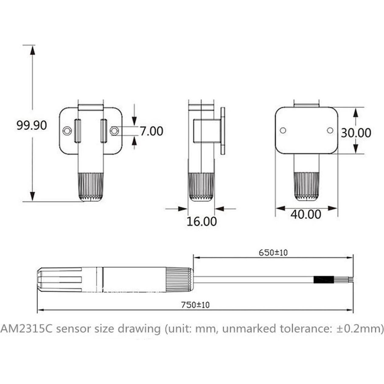 Sensor de Temperatura y Humedad AM2315C I2C Grado Industrial