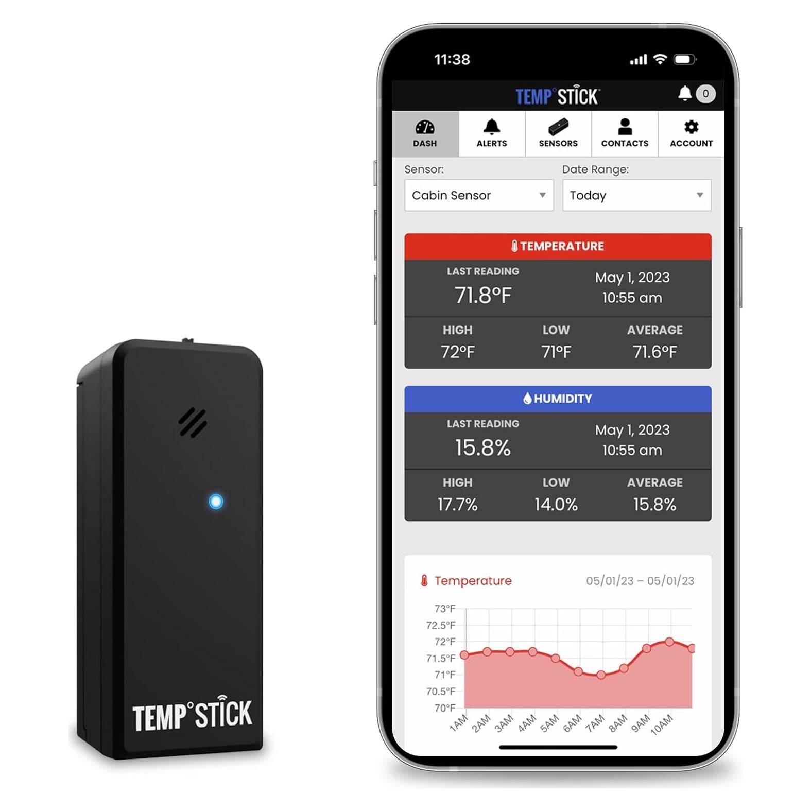 Sensor de Temperatura y Humedad WiFi Ideal Sciences Temp Stick