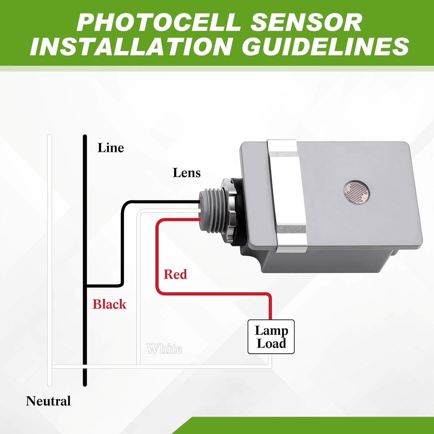 Sensor Fotocélula Exterior Retisee 2 Pcs 120V IP65 Automatizado