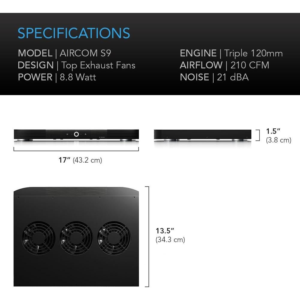 Sistema de Ventilación Silencioso AC Infinity AIRCOM S9 43.2 cm