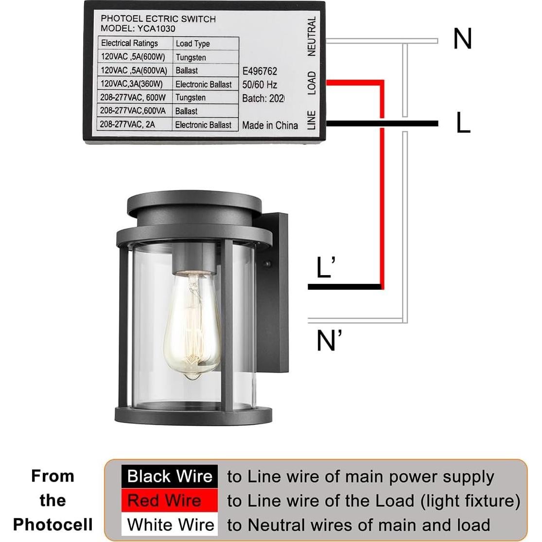 Control de Luz Fotocélula J.LUMI YCA1030 para Exteriores