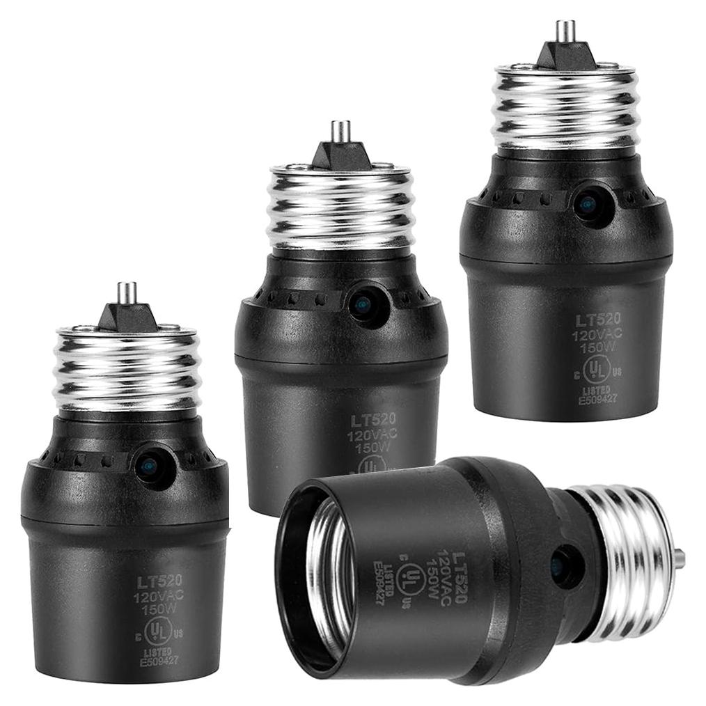 Sensor de Luz Crepúsculo a Amanecer Mighmia E26 E27 Paquete de 4