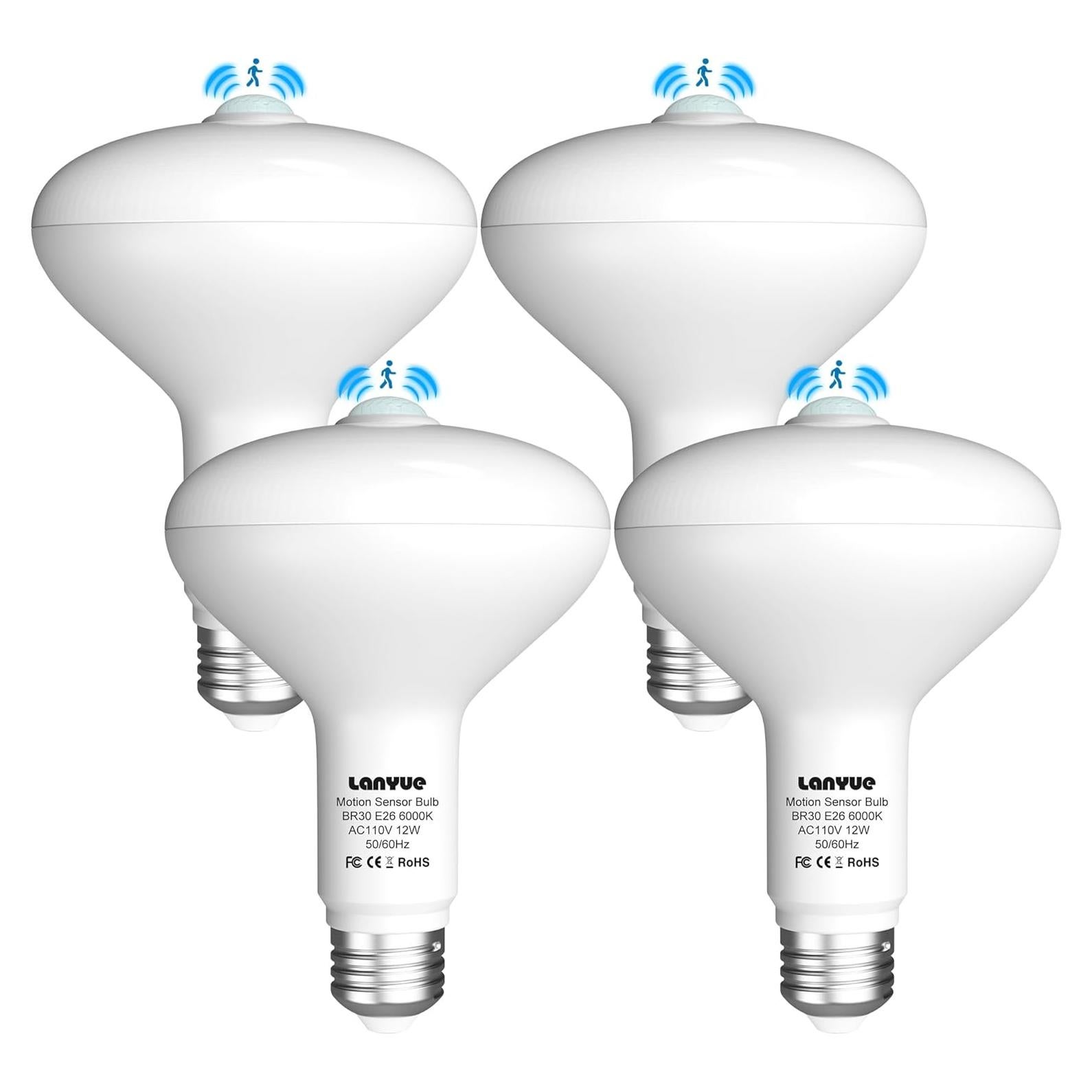 Bombilla LED BR30 12W con Sensor de Movimiento E26 6000K