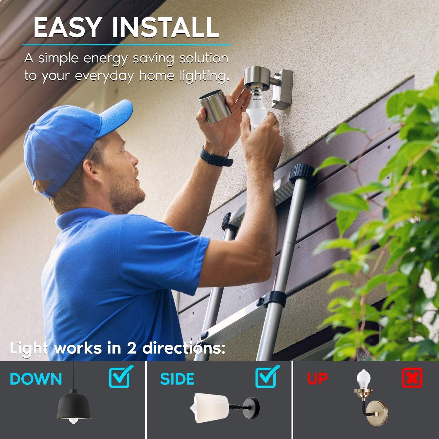 Bombillas LED Luxrite A19 con Sensor de Movimiento 3000K