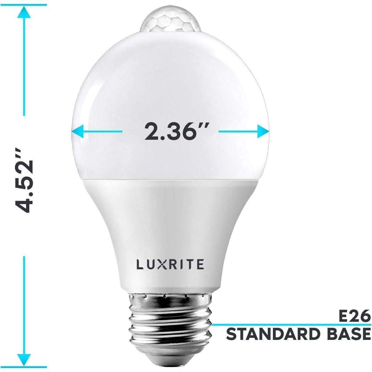 Bombillas LED Luxrite A19 con Sensor de Movimiento 3000K