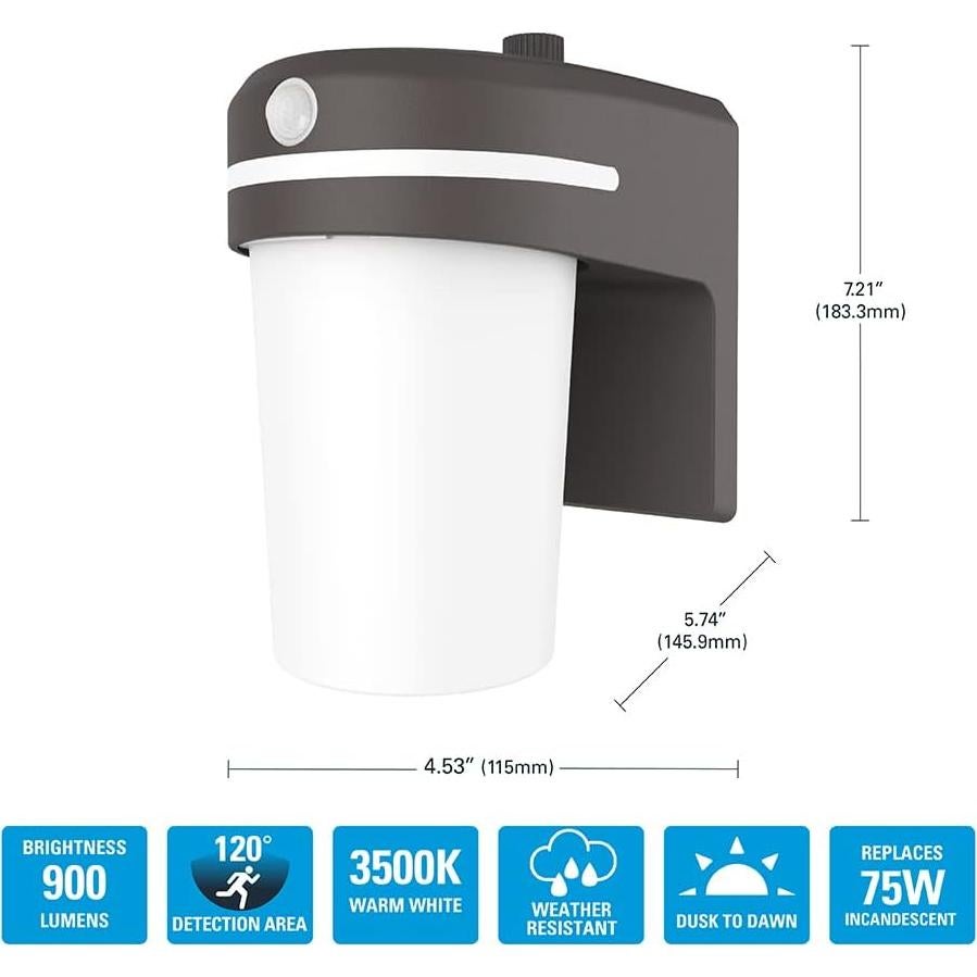 Aplique LED HALO FE Bronce 994 Lúmenes Sensor Movimiento