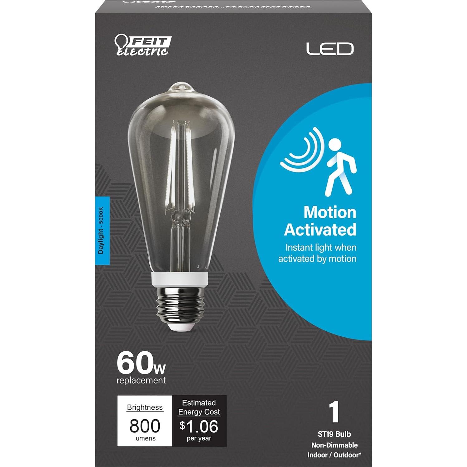 Bombilla LED Feit Electric ST19 5000K 800 Lúmenes Sensor Movimiento