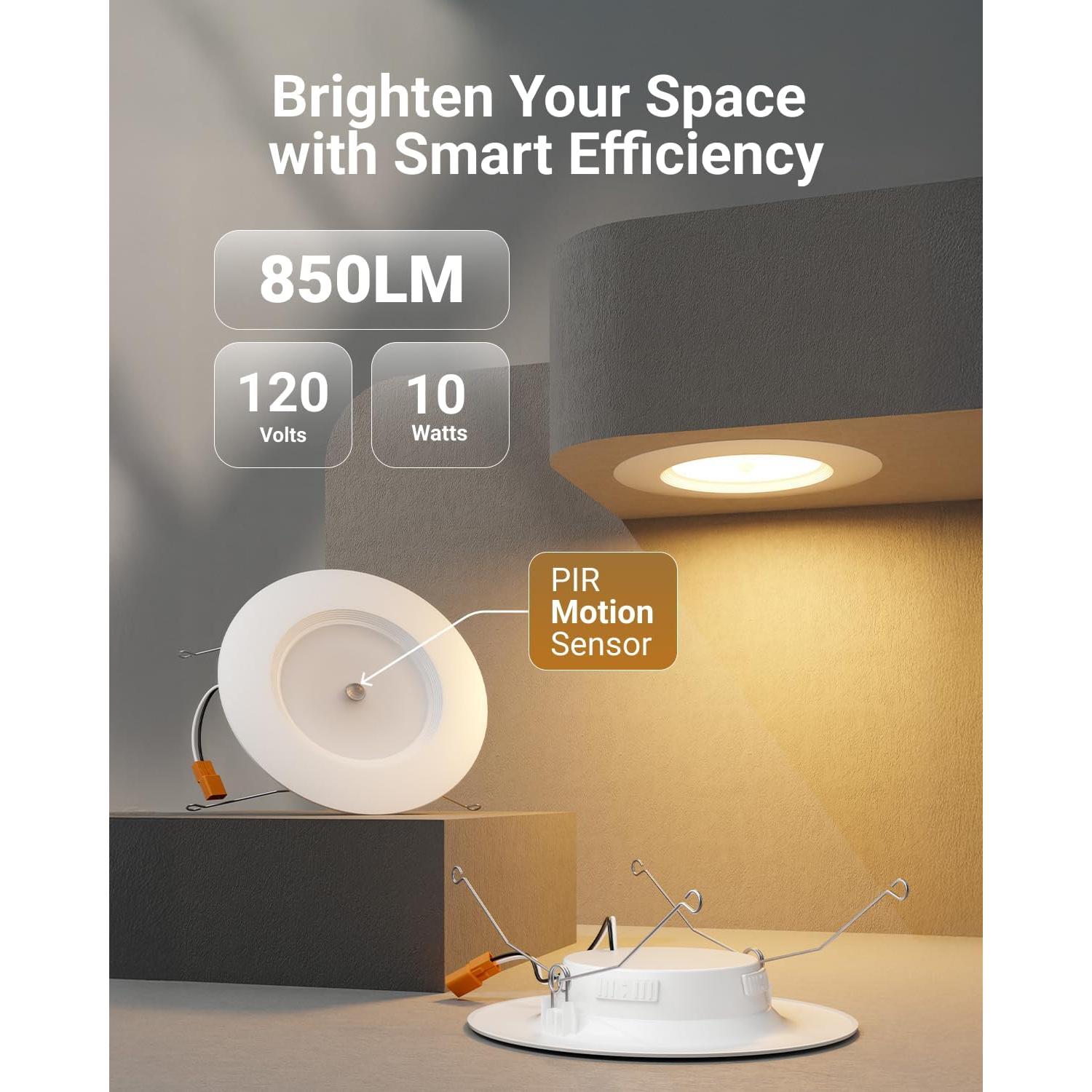 Luz Empotrada LED 6" Sunco con Sensor de Movimiento 10W