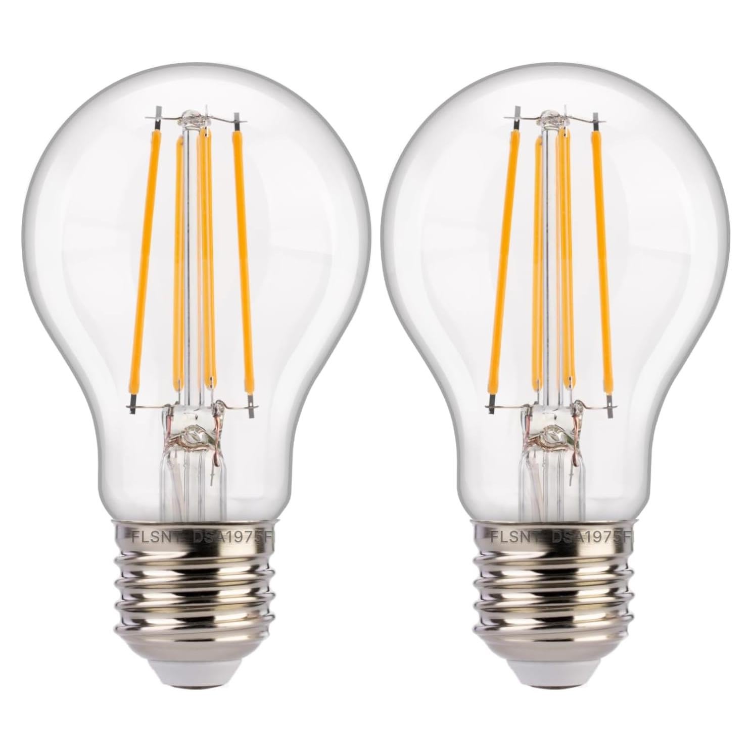 Bombillas LED FLSNT A19 Dusk to Dawn 8W 2700K 2 Paquete