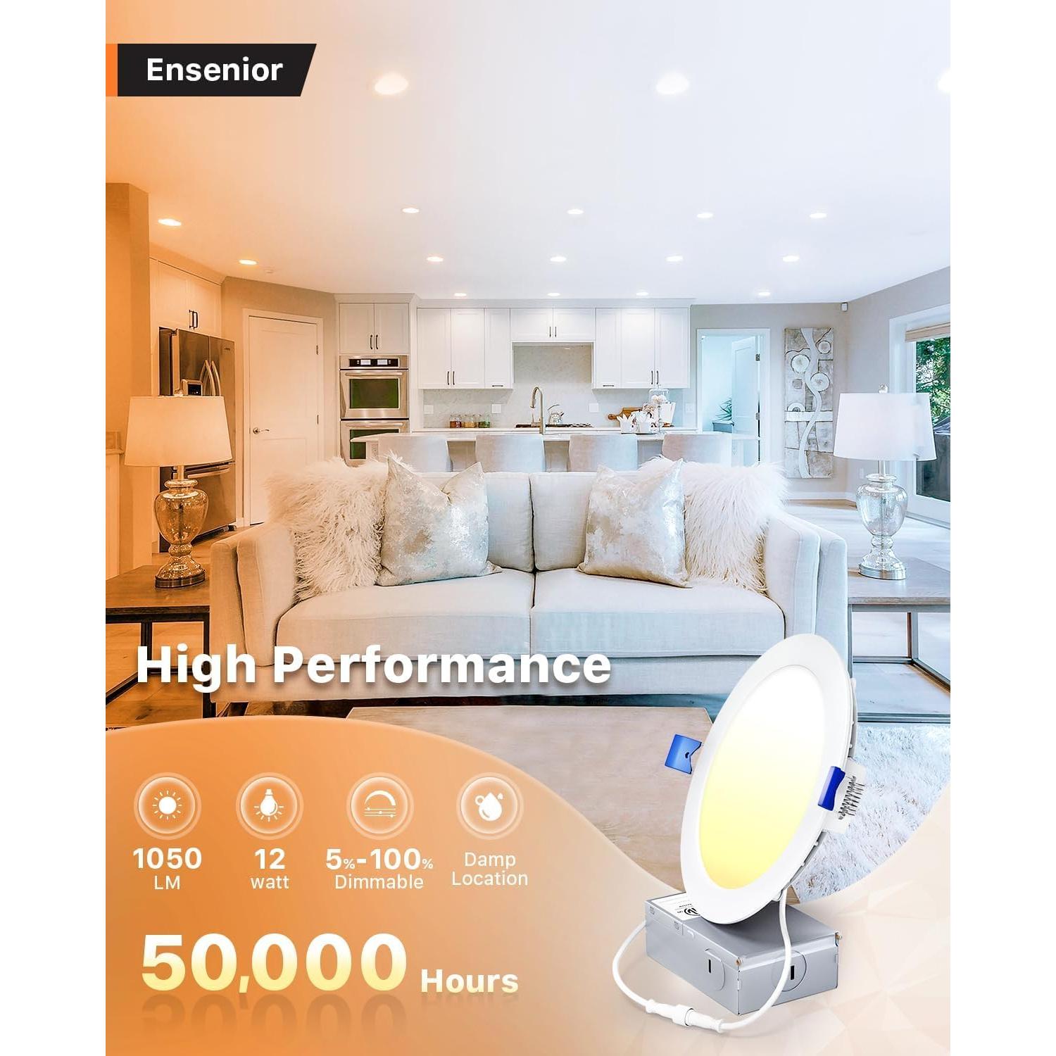 Paquete de 24 Luces Empotradas LED Ensenior 12W 6000K