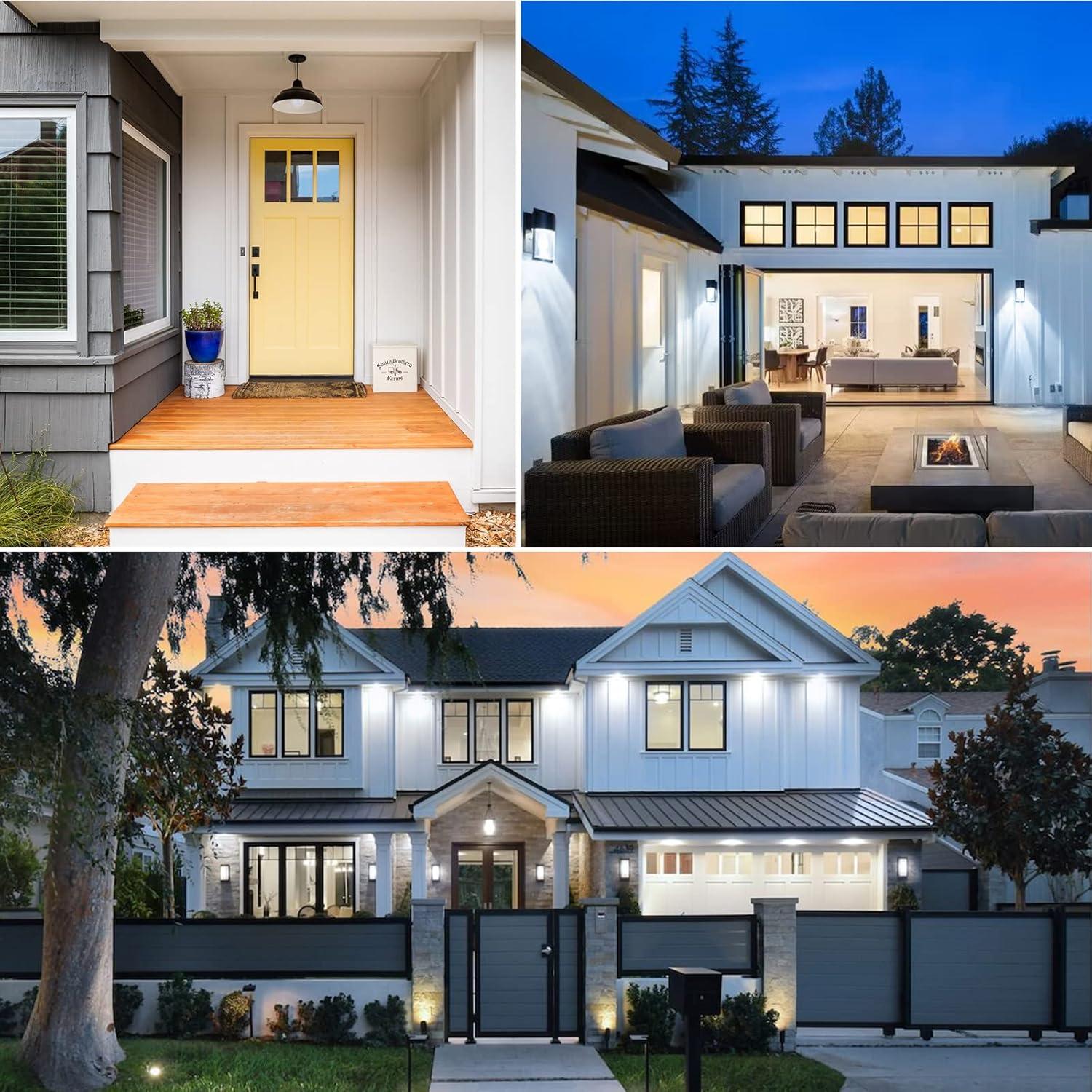 Bombillas LED A19 SHINE HAI 12W con Sensor Dusk to Dawn, 1200 Lúmenes, Paquete de 4