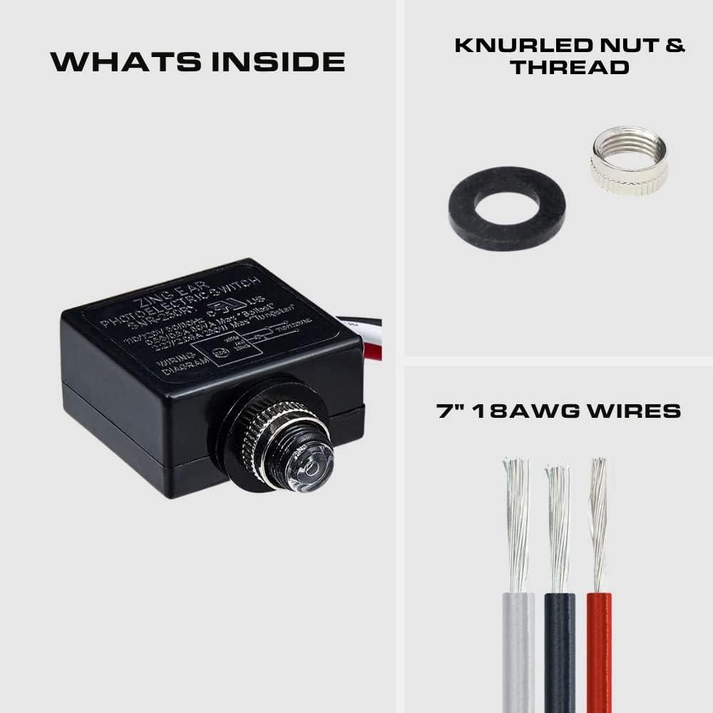 Sensor de Luz Fotocélula Four-Bros 120V Dusk to Dawn Paquete 2