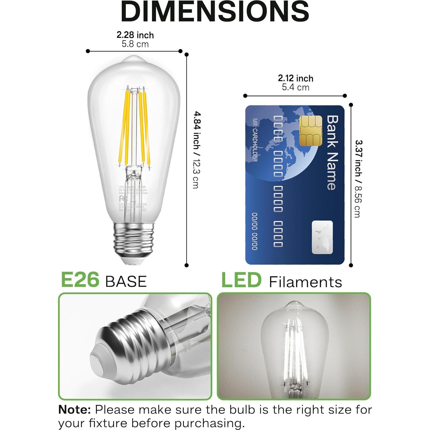 Bombillas LED Eastiya Crepúsculo a Amanecer 6W 600LM E26
