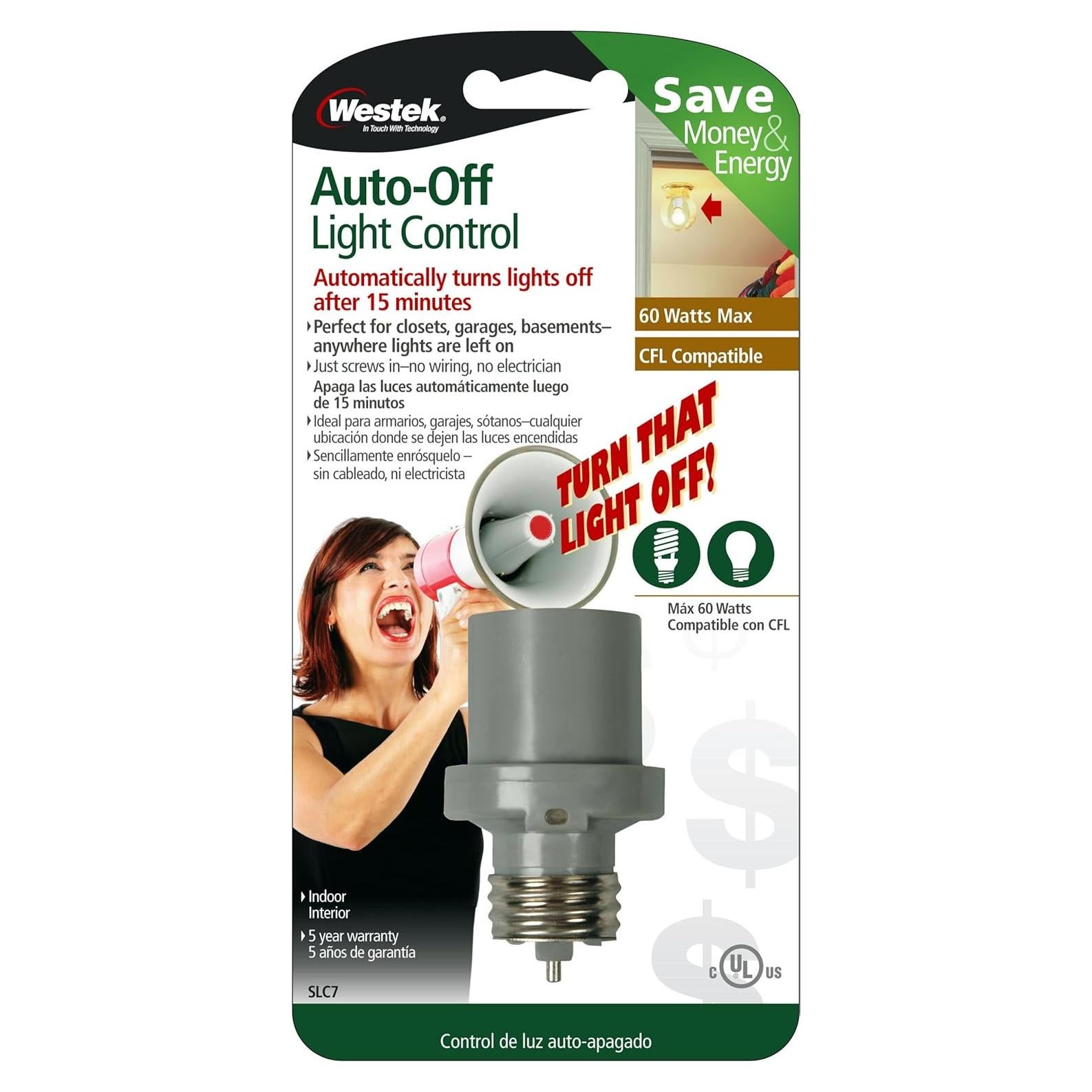 Control de Luz Automático Westek SLC7 60W Gris Resistente