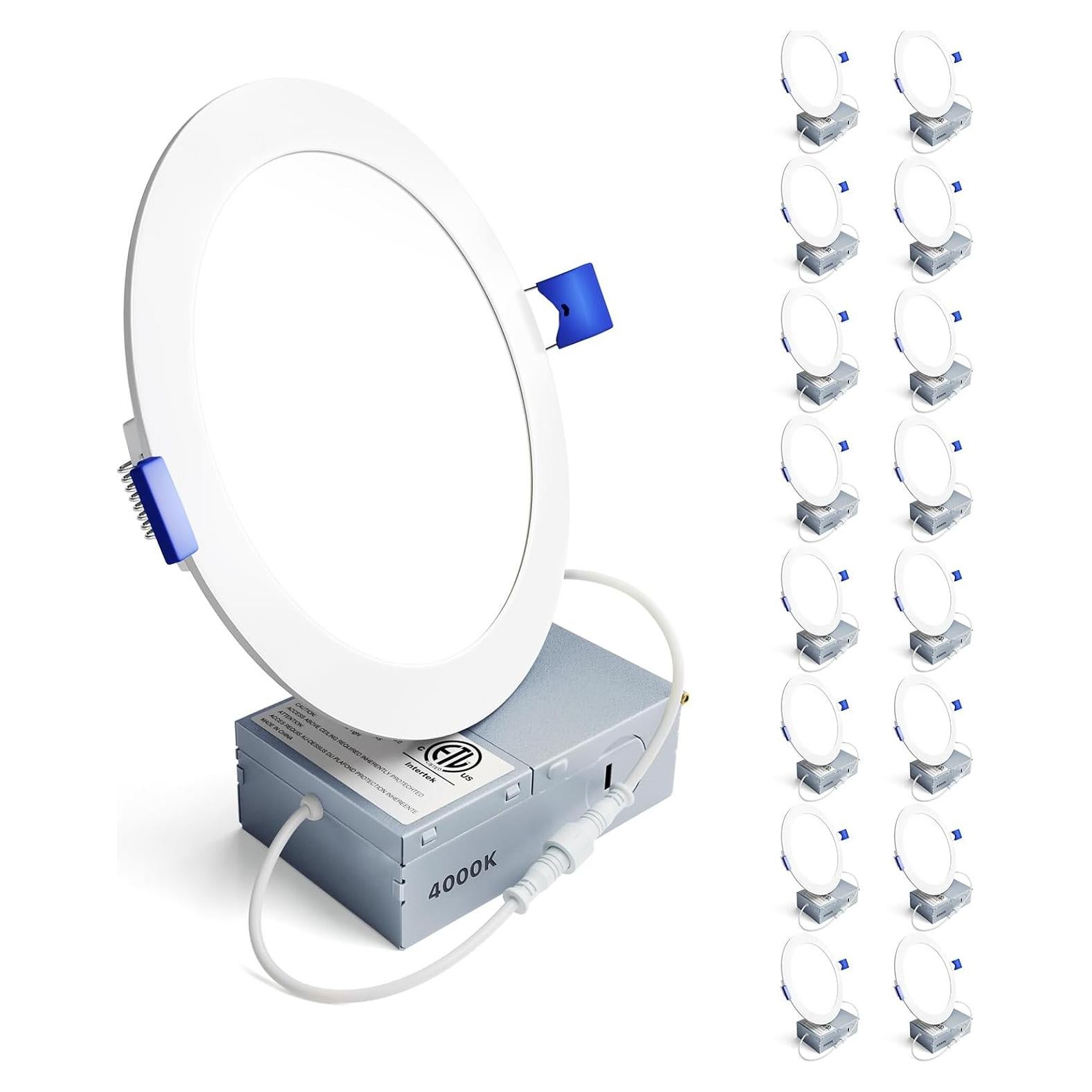 Luz de Techo Empotrada LED Ensenior 16 Paquete 15 cm 1050LM 12W