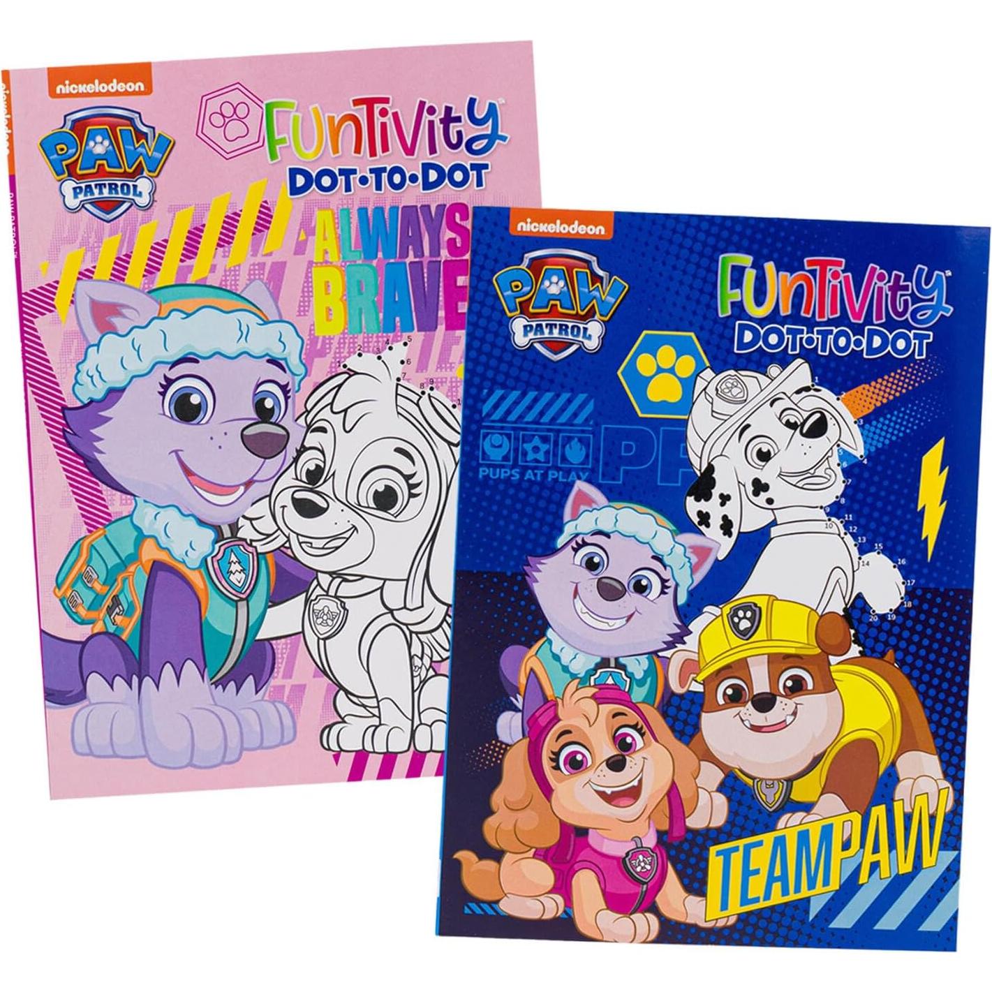 Paw Patrol Dot to Dot Coloring Book Set - Bundle with 2 Paw Patrol Connect The Dot Coloring Books Plus Stickers, Crayons, More | Paw Patrol Activity Book Pack