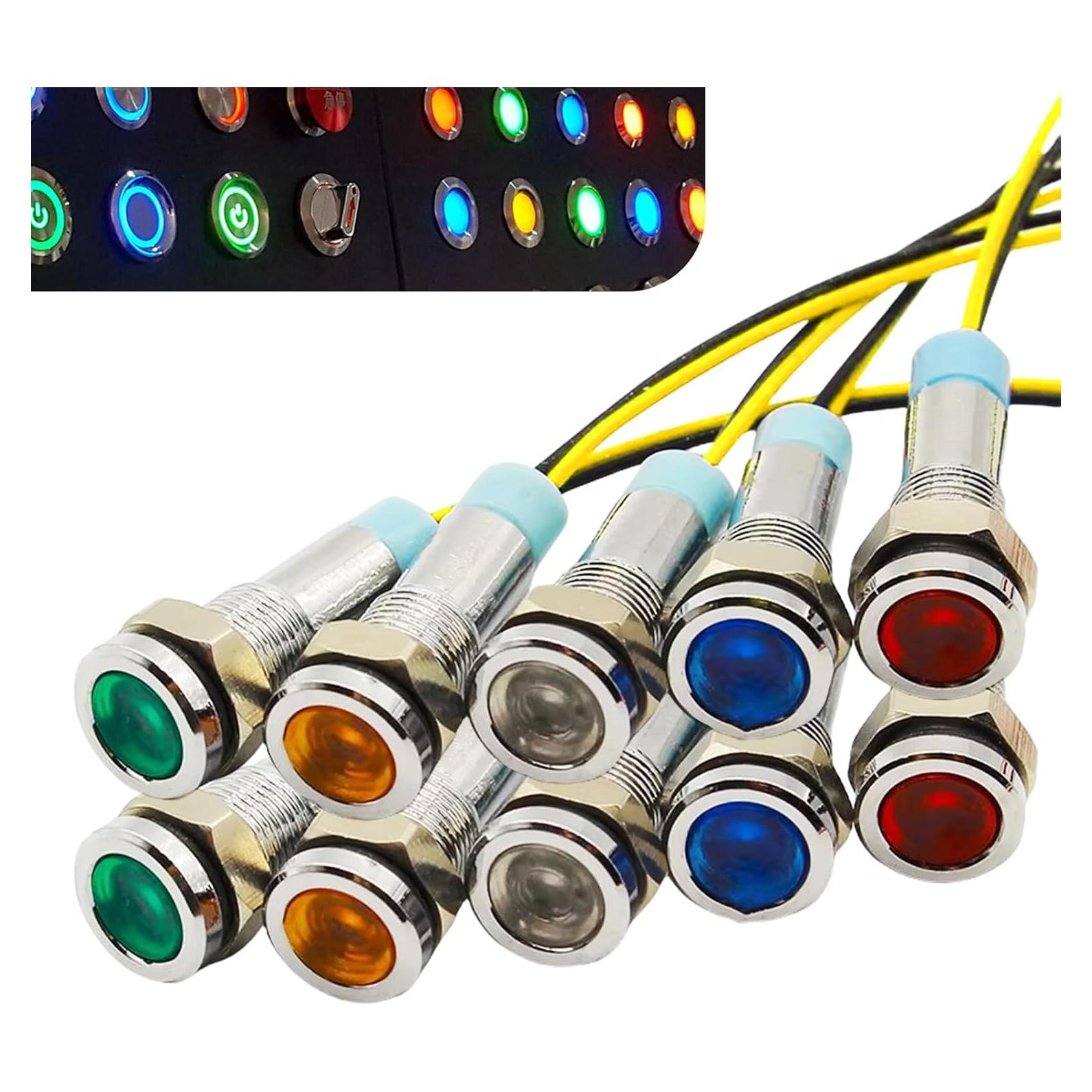 Set de 10 Bombillas LED Indicadoras Zikefest 110-220V Multicolor