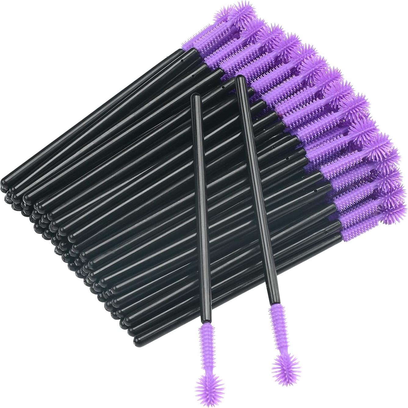 G2PLUS 100 Pcs Cepillos de Pestañas Silicona Morados