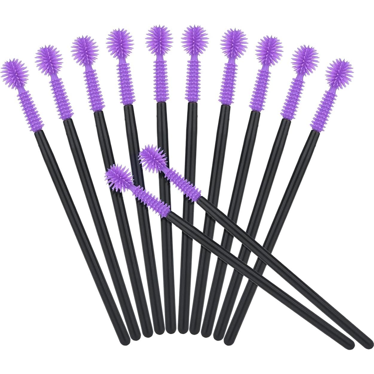 G2PLUS 100 Pcs Cepillos de Pestañas Silicona Morados