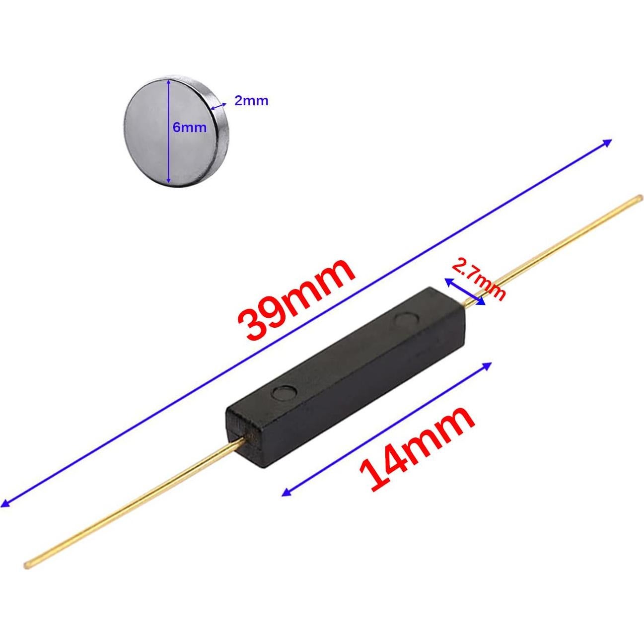 Interruptor Reed Magnético Pungo Info 14mm N/O 10 Piezas