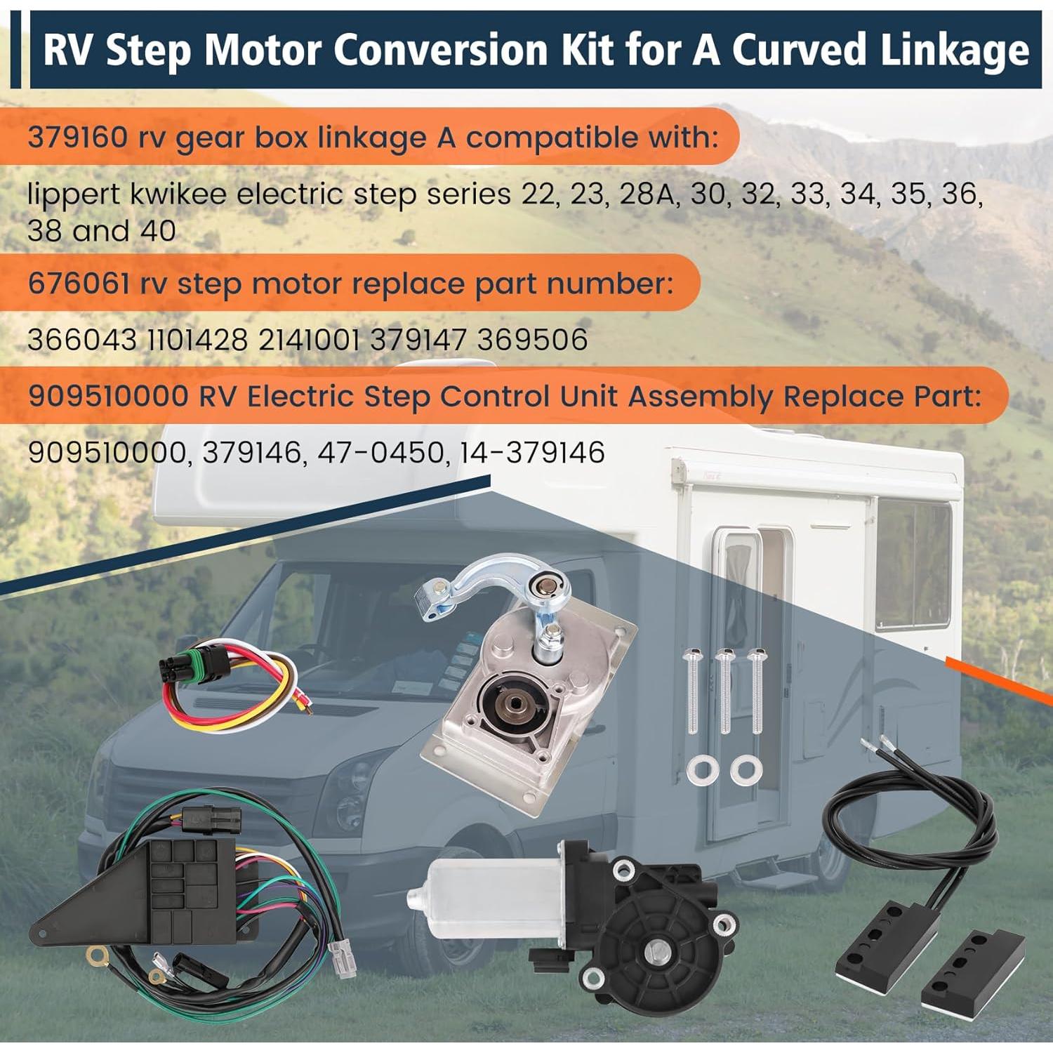 Kit de Conversión Motor Escalones RV Sobalai 12V Compatible Kwikee