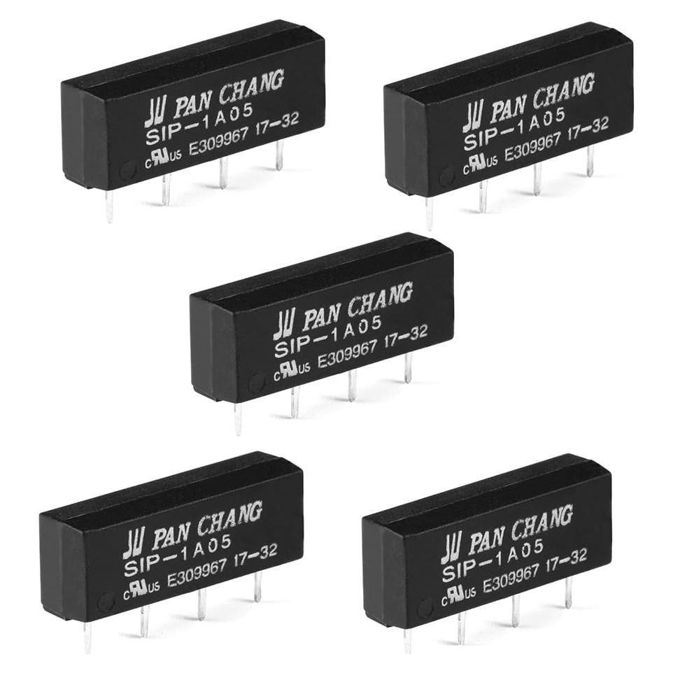 5PCS Relé Reed 5V JESSINIE SIP-1A05 4 Pines 450-550 Ohm