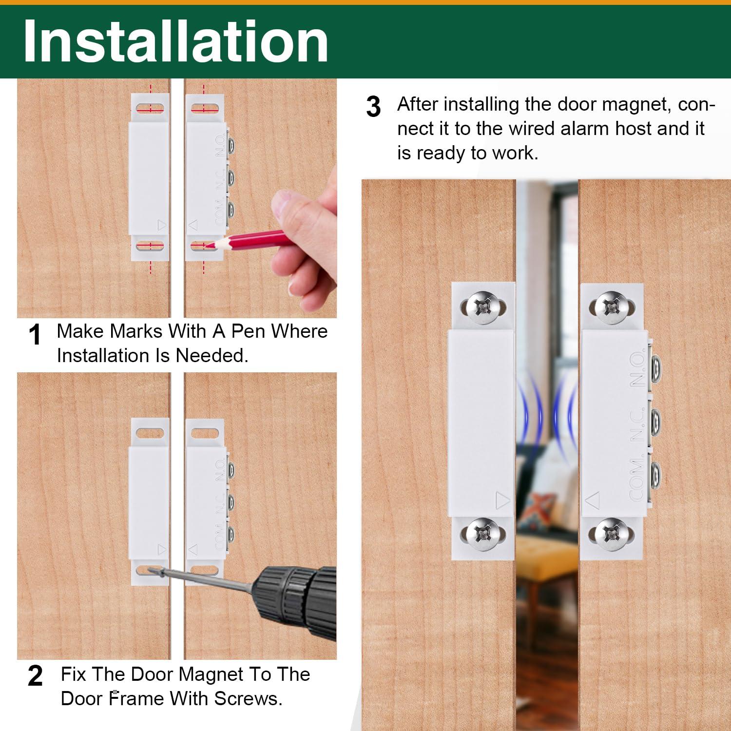 Kit de 2 Interruptores Magnéticos Reeds NO/NC Hippogo para Alarma