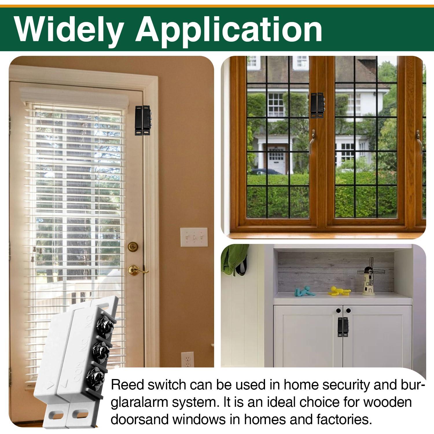 Kit de 2 Interruptores Magnéticos Reeds NO/NC Hippogo para Alarma