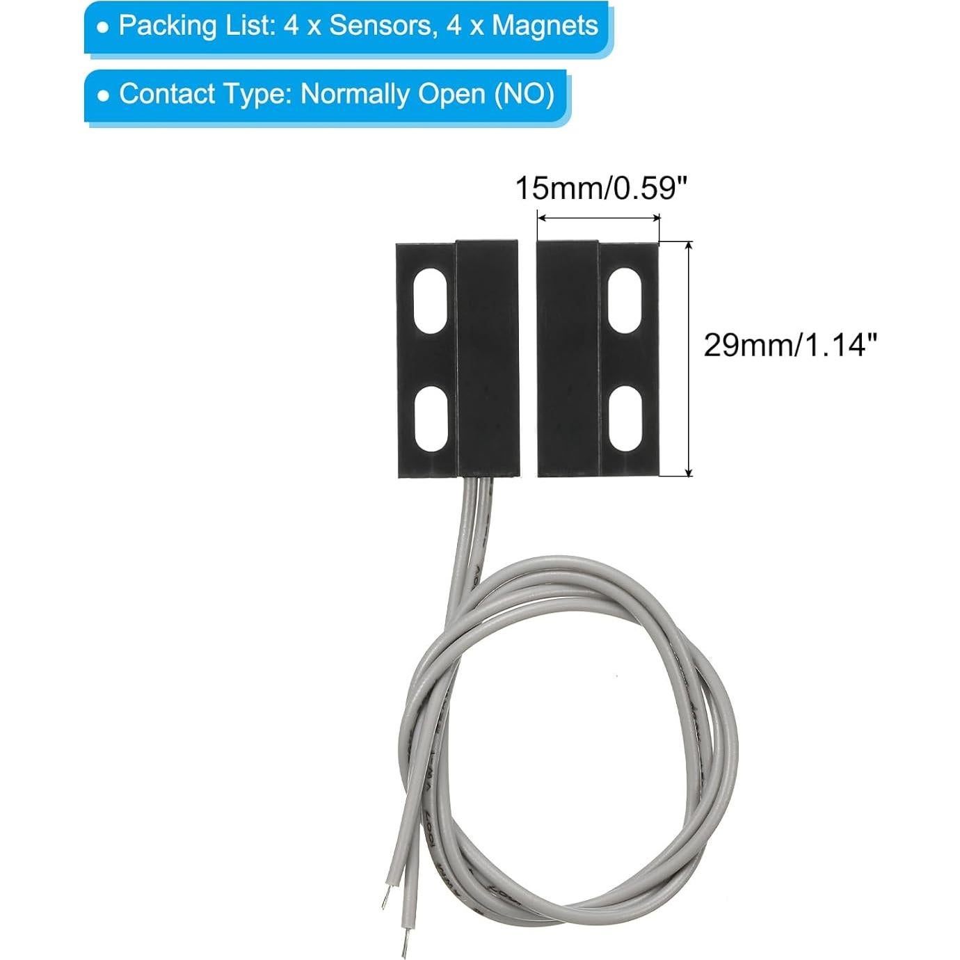 Interruptor de Lengüeta Magnético PATIKIL - Paquete de 4, Negro