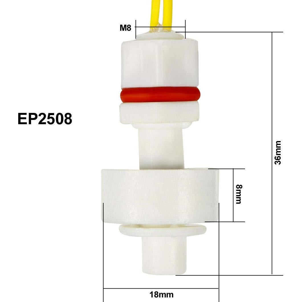 Interruptor de Flotador uxcell EP2508 25mm Sensor de Nivel Agua
