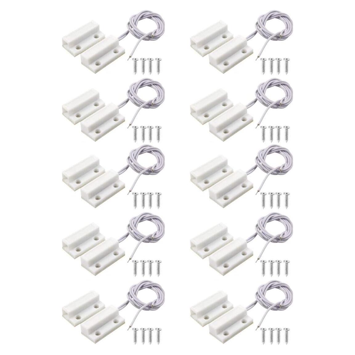 Sensor de Puerta Magnético Manesi MC-38 Cableado NC Blanco