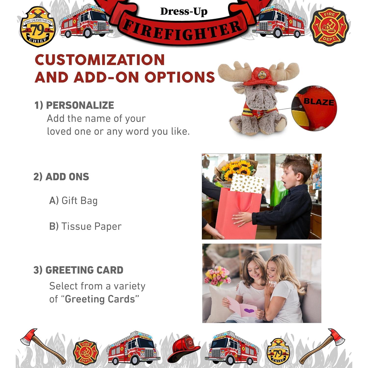 DolliBu Reno Bombero Peluche Personalizable 20 cm