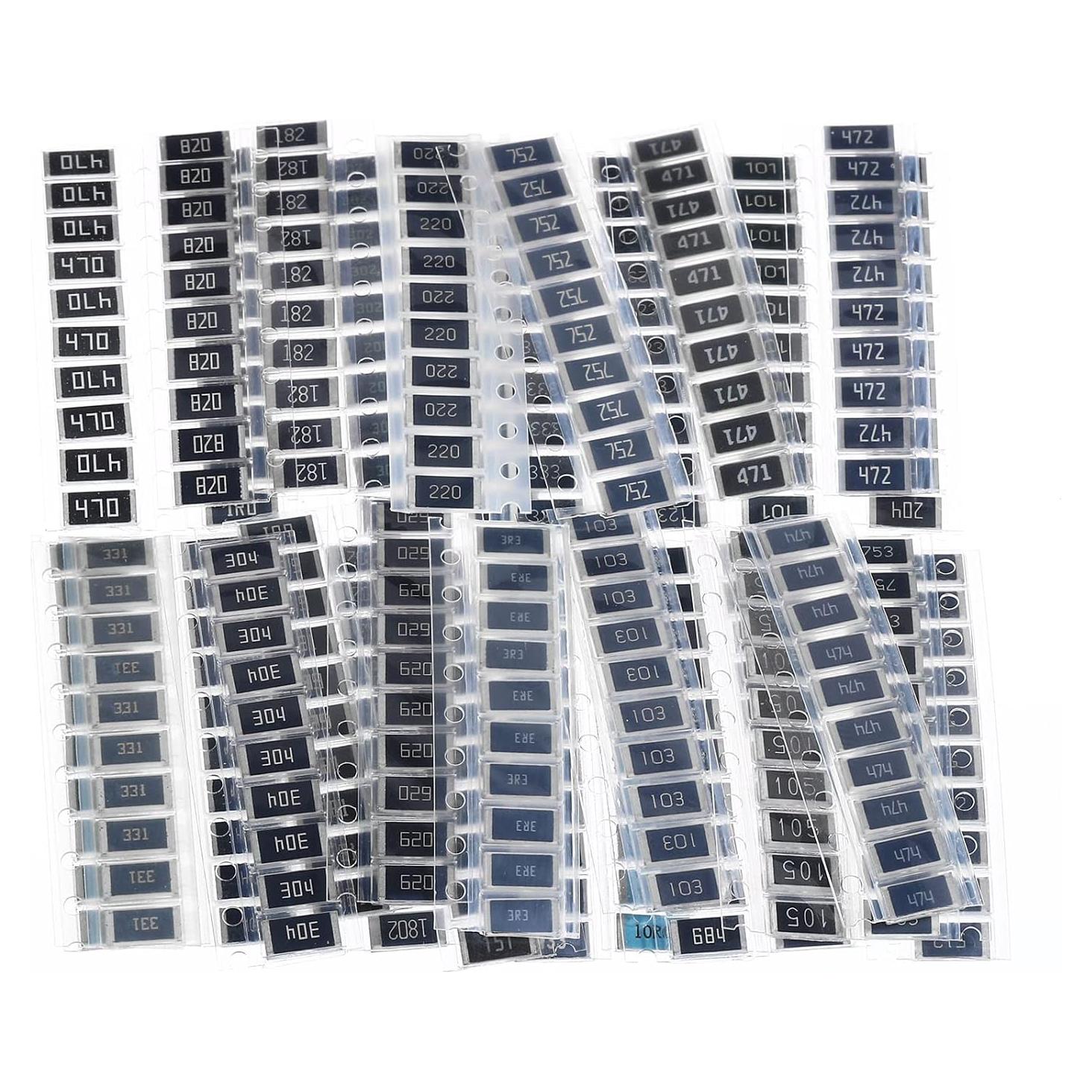 Kit de Resistores de Montaje Superficial PATIKIL 2512 - 330 Pcs 1R-1M Ohm 5% 1W