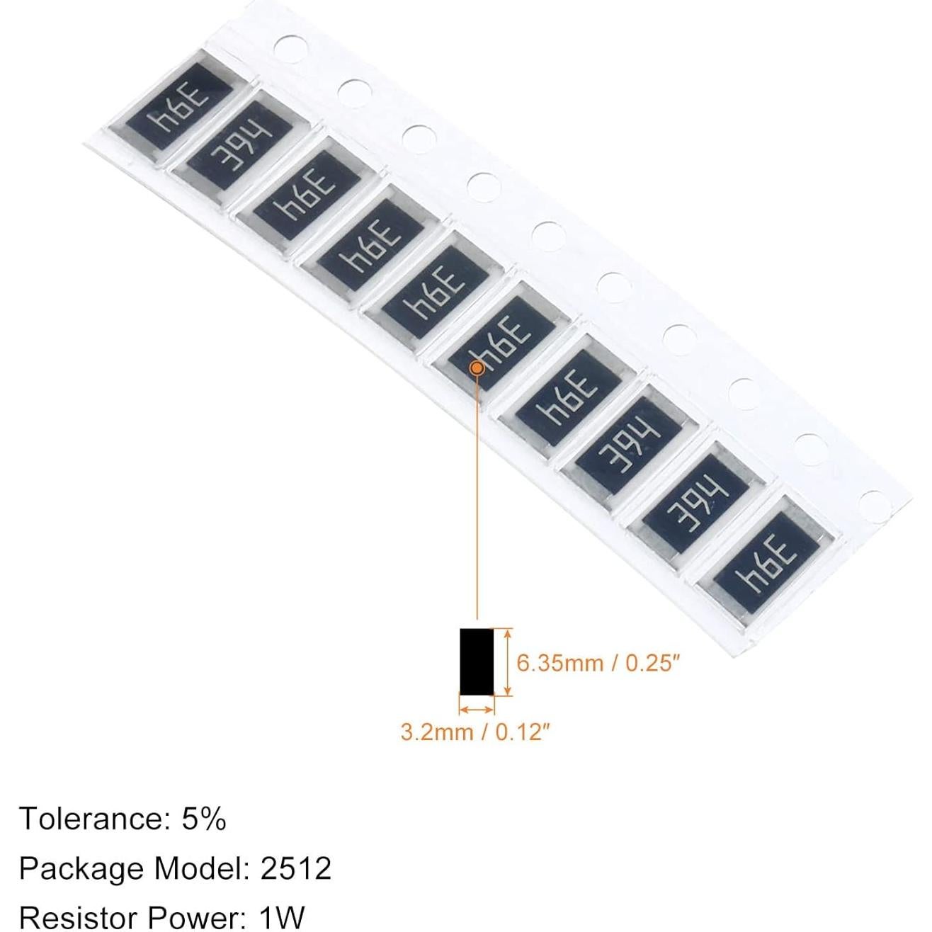 Kit de Resistores de Montaje Superficial PATIKIL 2512 - 330 Pcs 1R-1M Ohm 5% 1W