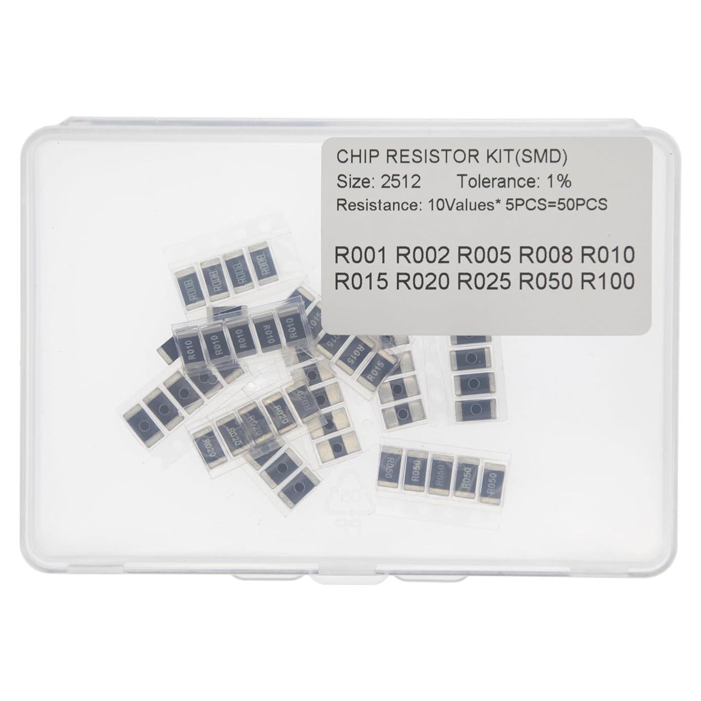 Kit de Resistencias 2512 1% MERICDA - 10 Valores x 5 Piezas