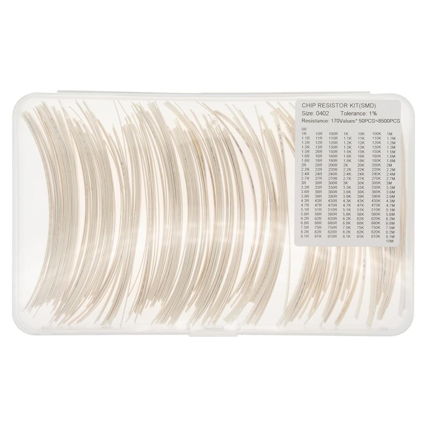 Kit de Resistencias 0402 1% 170 Valores x 50 Piezas