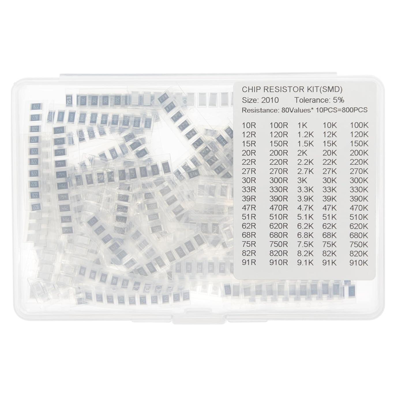 Kit de Resistencias 2010 5% Mericda 80 Valores x 10 Piezas
