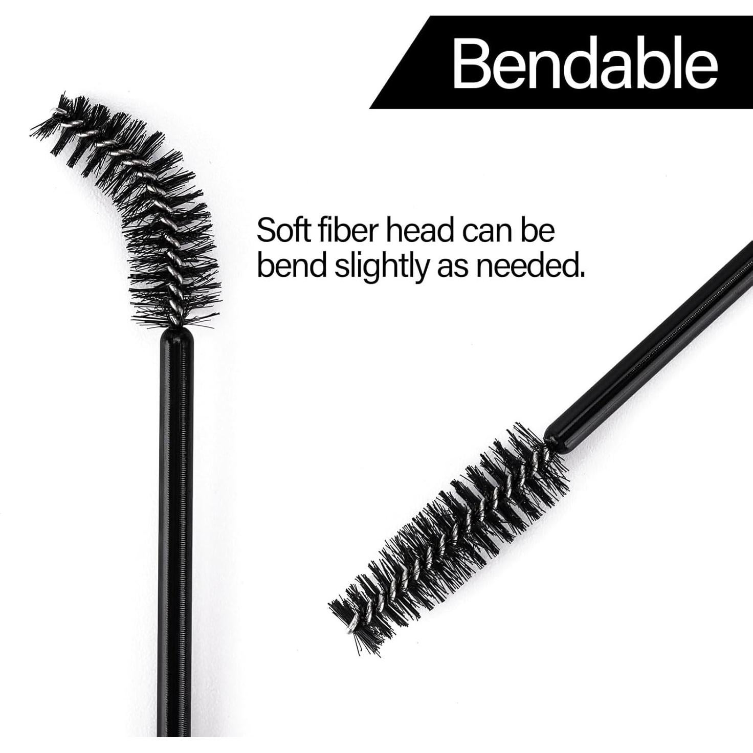 BTYMS 500 Varitas Desechables Cepillos de Pestañas - Negro