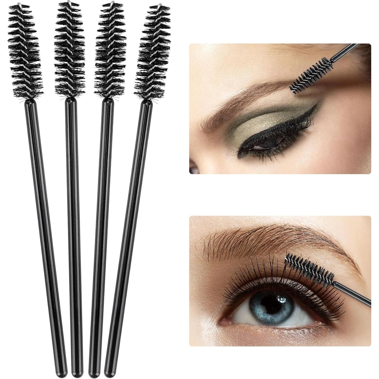 BTYMS 500 Varitas Desechables Cepillos de Pestañas - Negro